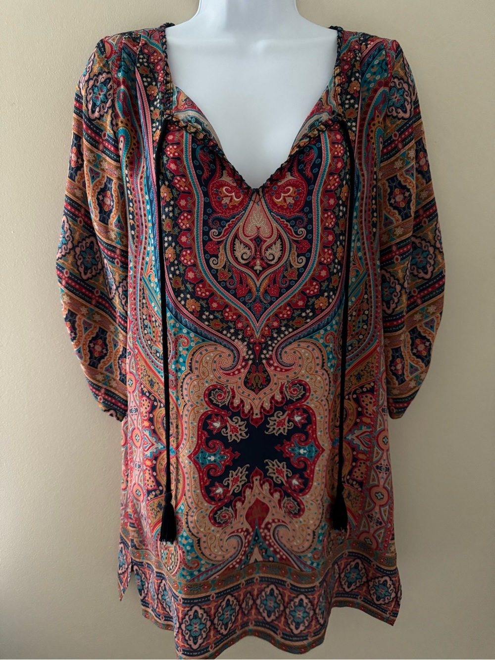 Tolani 100% Silk Paisley Mini Dress XS • Anthropologie‑Adjacent